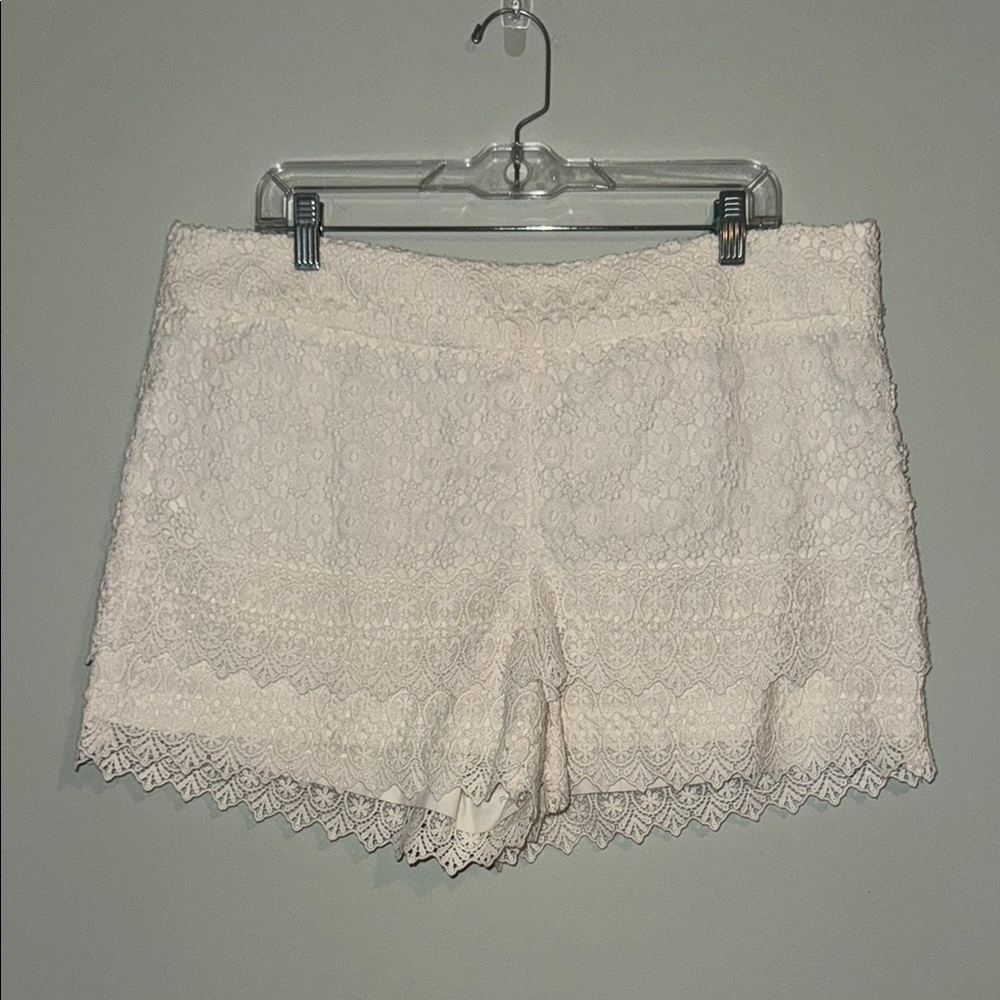 LOFT White Lace High Waist Womens Shorts